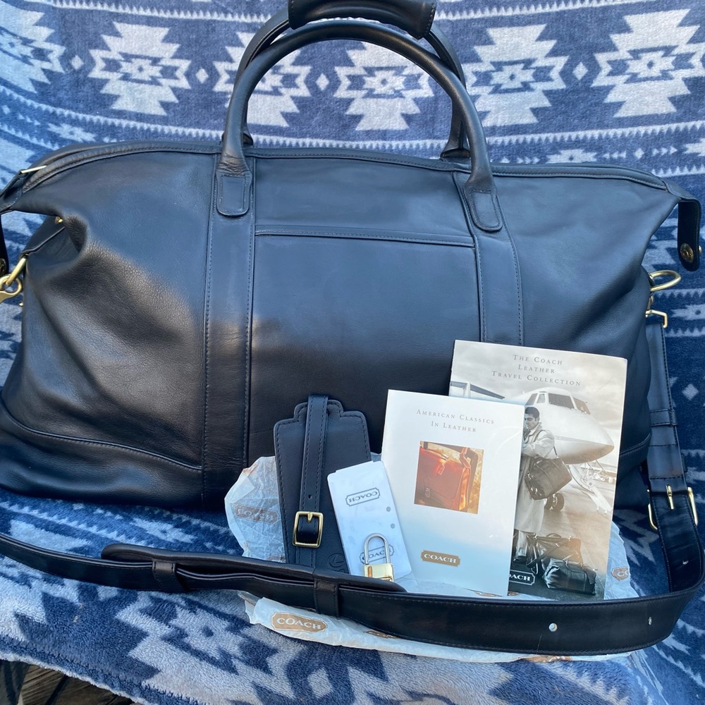 Vintage 1996 COACH & LEXUS weekender Gotham style bag w/OG paperwork accessories